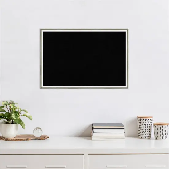 Lucie Wood Framed Corkboard, Black Cork Lucie Silver White {5}