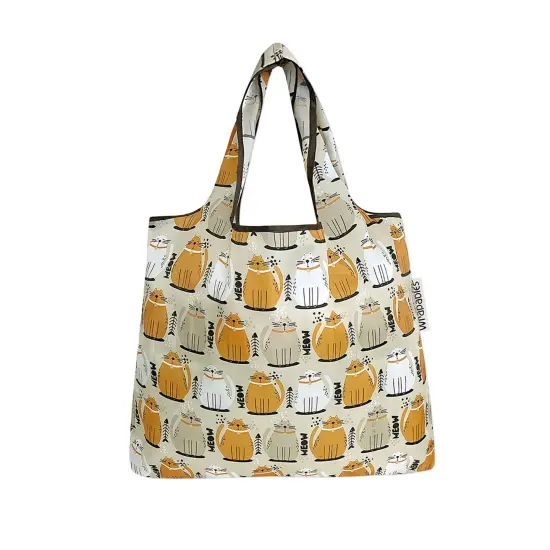 Wrapables Foldable Tote Nylon Reusable Grocery Bag (Set of 2) Cat Food {2}