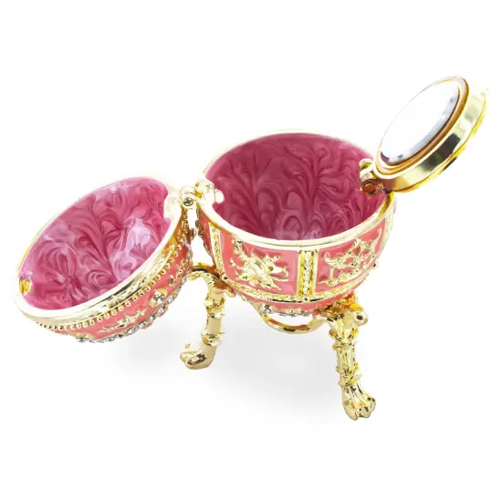 Pink Enamel Royal Inspired Imperial Easter Egg with Surprise {5}