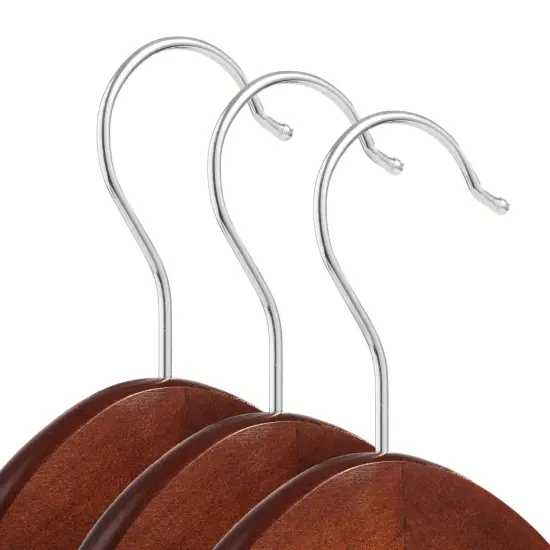 Casafield - 10 Wooden Suit Hangers - Premium Lotus Wood with Notches & Chrome Swivel Hook for Dress Clothes, Coats, Jackets, Pants, Shirts, Skirts {2}