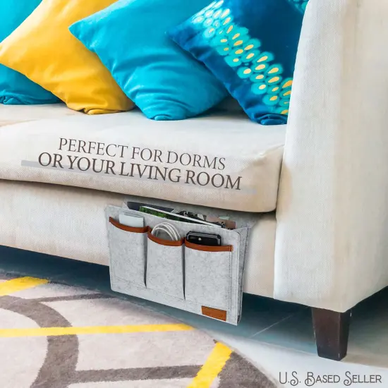 Creekview Home Emporium Felt Bedside Caddy - Gray Dorm Bedside Storage Caddy {2}