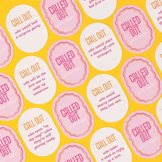 Big Dot of Happiness Called Out Girls Night Card Game, Bachelorette Party Game, Girls Game Night, Fun Party Card Games, 32 Cards and 10 Arrows {5}