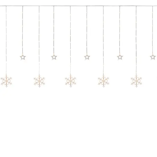 Northlight LED Star and Snowflake Window Curtain Christmas Lights - Clear - 4.75' Clear Wire - 250ct {1}