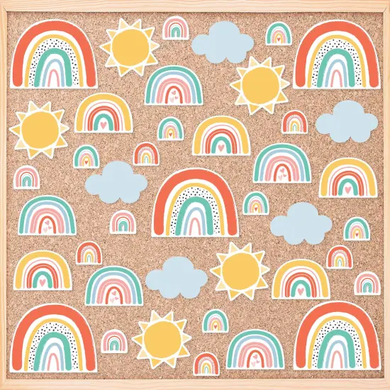Big Dot of Happiness Pastel Boho Rainbow - DIY Classroom Decorations - Bulletin Board Cut-Outs - Set of 40 {1}