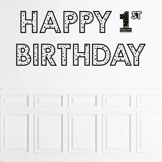 Big Dot of Happiness 1st Birthday Little Mr. Onederful - Peel and Stick Boy First Birthday Party Large Banner Wall Decals - Happy Birthday {1}