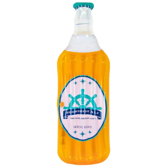 Swimline Shoreside Ale Beer Bottle Swimming Pool Inflatable Float - 81" Yellow {1}