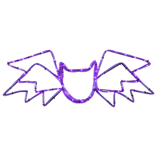 Northlight LED Lighted Bat 4-Function Halloween Window Decoration - 23.5" - Purple Lights {3}