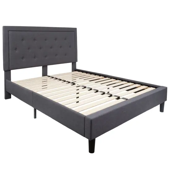 Merrick Lane Mallory Platform Bed Tufted Upholstered Platform Bed {1}
