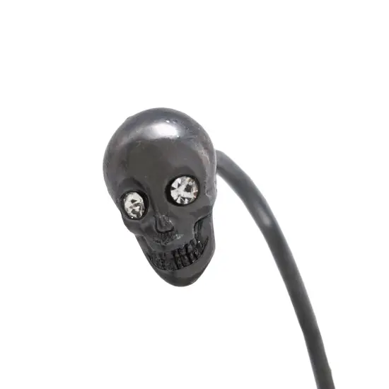 Gunmetal Finish 3D Skull Torc Bracelet Cuff {4}