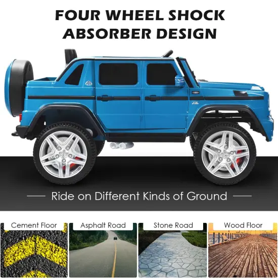 12V Kids Ride On Car with 2.4G Remote Control and USB Interface Navy {3}