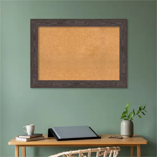 Bridge Wood Framed Corkboard, Natural Cork Bridge Black {5}