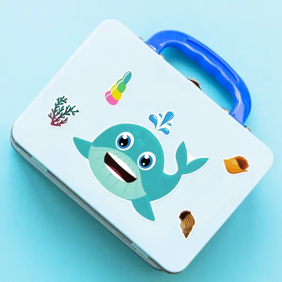 Wrapables Make Your Own Sticker Sheets, DIY Make a Face Animal, Food, Party Favor Stickers (24 Sheets) Sea Animals {4}