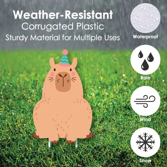 Big Dot of Happiness Capy Birthday - Lawn Decorations - Outdoor Capybara Party Yard Decorations - 10 Piece {6}