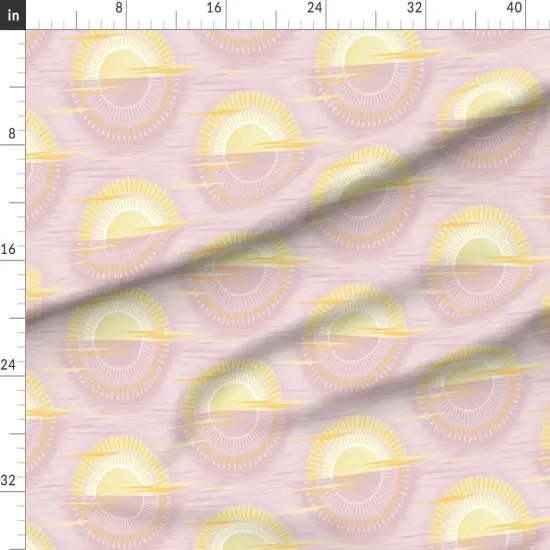 Various Fabrics by the Yard or Fat Quarter Dawn Sky Pastel Pink Yellow Clouds Cheerful Playful Delicate Romantic Custom Printed Fabric by Spoonflower {1}