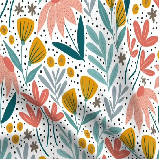 Various Fabrics by the Yard or Fat Quarter Floral Bloom Spring Flowers Flower Garden Cone Wildflowers Custom Printed Fabric by Spoonflower {5}