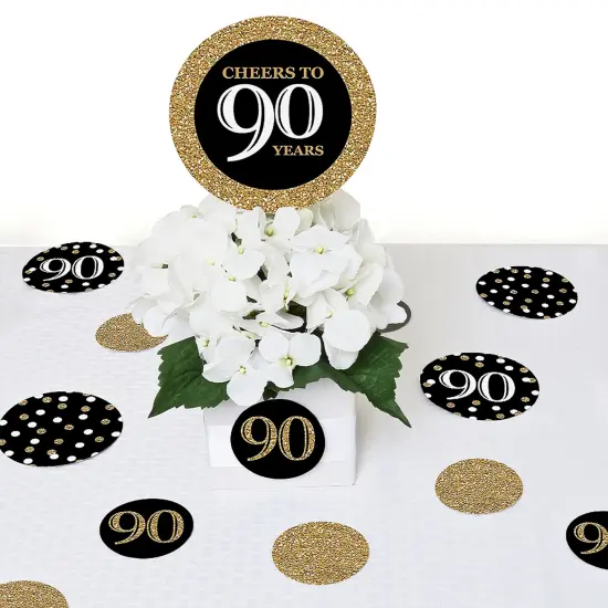 Big Dot of Happiness Adult 90th Birthday - Gold - Birthday Party Giant Circle Confetti - Party Decorations - Large Confetti 27 Count {7}