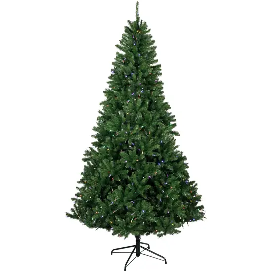 Northlight 7.5' Pre-Lit Manchester Pine Instant Connect Artificial Christmas Tree, Dual LED Lights Green {3}