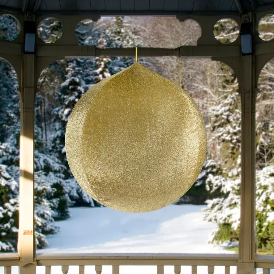Northlight Inflatable Tinsel Commercial Outdoor Christmas Ball Ornament Decoration - 27.5" - Gold {3}