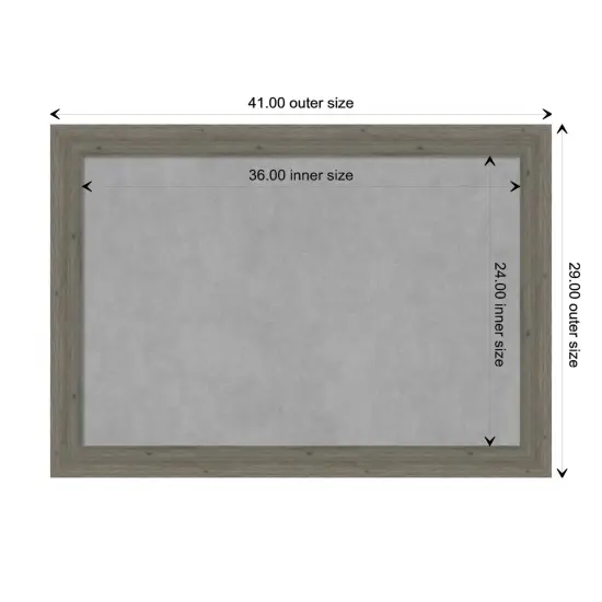 Fencepost Narrow Wood Framed Magnetic Board Fencepost Grey {3}