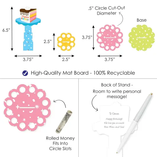 Big Dot of Happiness Cake Time - DIY Happy Birthday Party Money Holder Gift - Cash Cake {4}
