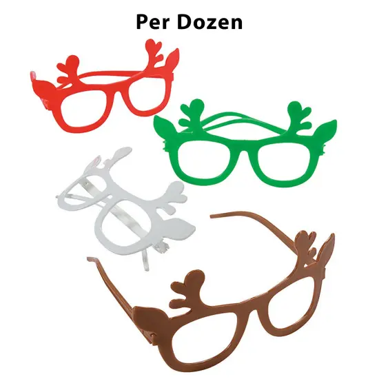 Kids Reindeer Novelty Glasses - 12 Pc. {1}