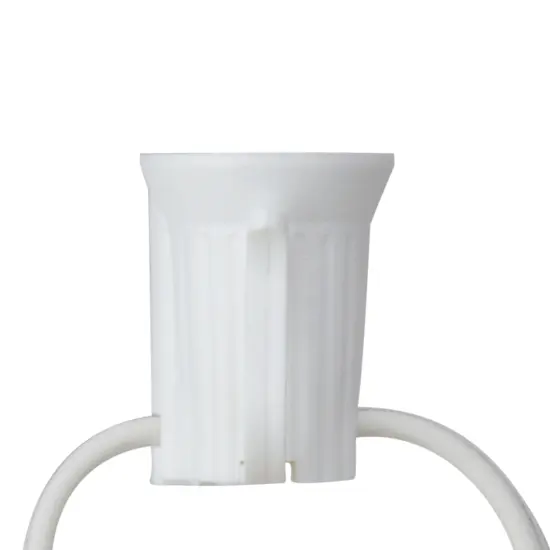 Northlight Commercial Grade C9 Christmas Light Socket Set - 25' White Wire - 18 Gauge {3}