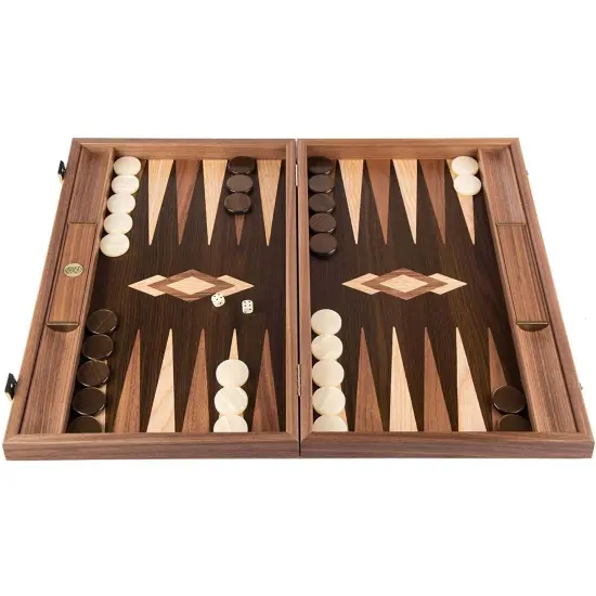 WE Games Luxury Walnut Tree-Trunk Backgammon Set - 19 inches - Handcrafted in Greece {1}
