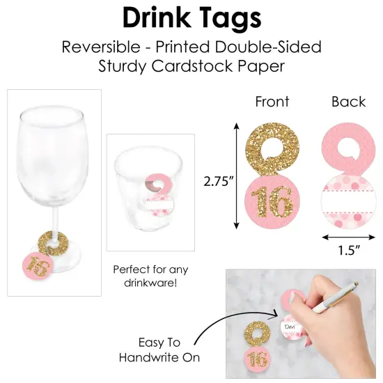 Big Dot of Happiness Sweet 16 - 16th Birthday Party Paper Charger & Table Decorations Chargerific Kit for 8 {7}