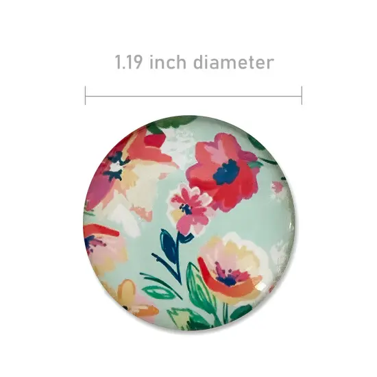 Wrapables Crystal Glass Magnets, Refrigerator Magnets for Office Whiteboards, Cabinets, Lockers (Set of 12) Flowers {2}