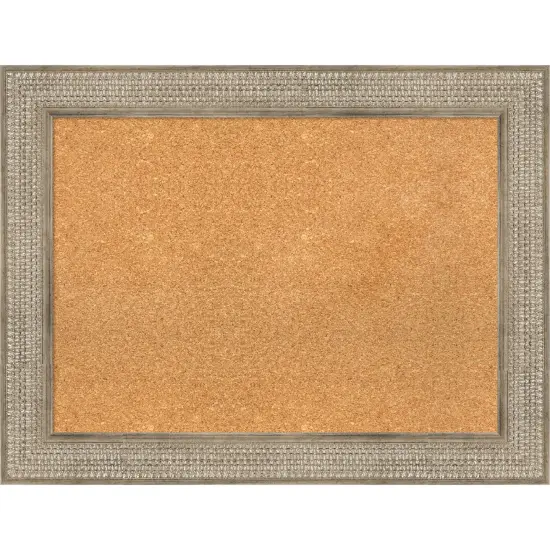 Trellis Wood Framed Corkboard, Natural Cork Trellis Silver {7}