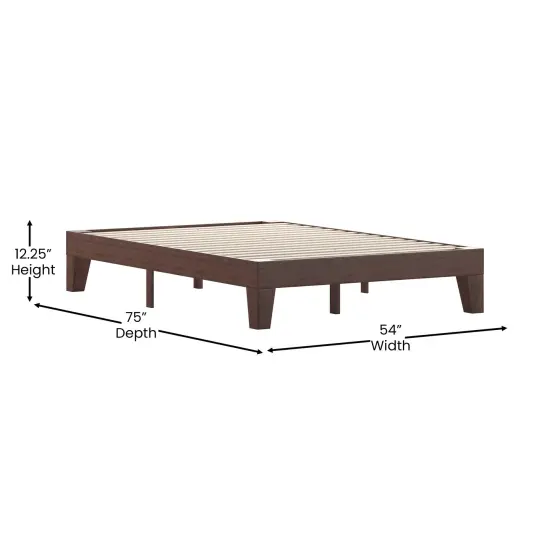 Merrick Lane Eduardo Platform Bed Frame, Solid Wood Platform Bed Frame With Slatted Support, No Box Spring Needed {5}