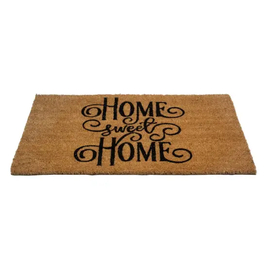 Northlight Natural Coir Rectangular "Home Sweet Home" Doormat 18" x 30" Brown {4}