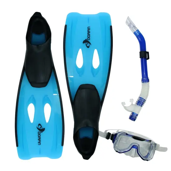 Swim Central 19.5" Blue Silicone Swimming Pool Scuba or Snorkeling Set - Small {1}