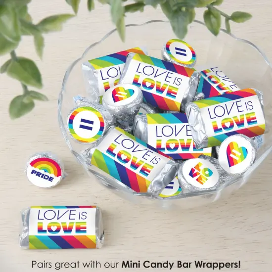 Big Dot of Happiness Love is Love - Pride - Rainbow Party Small Round Candy Stickers - Party Favor Labels - 324 Count {7}
