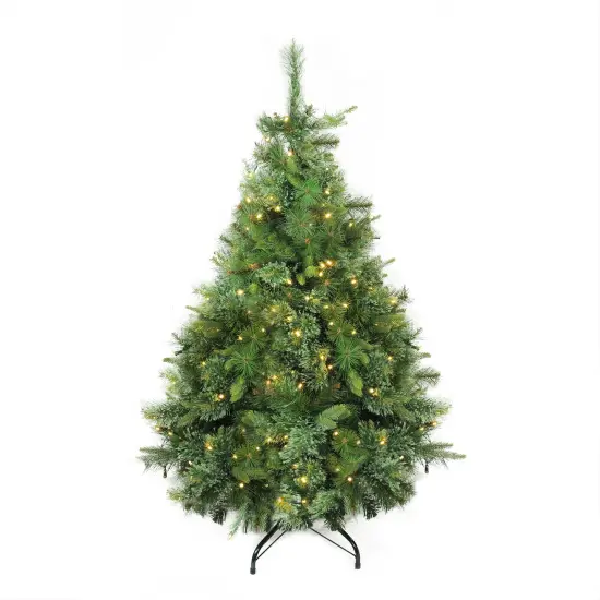 Northlight 4.5' Pre-Lit Full Ashcroft Cashmere Pine Artificial Christmas Tree, Warm Clear LED Lights Green {3}