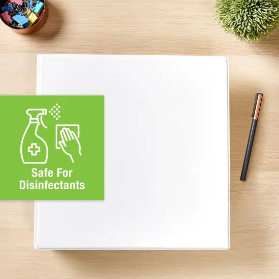 Avery TouchGuard Protection View 3 Ring Binder, Clear View Cover, 2 Inch Slant Rings, 1 White Binder (17194) {5}