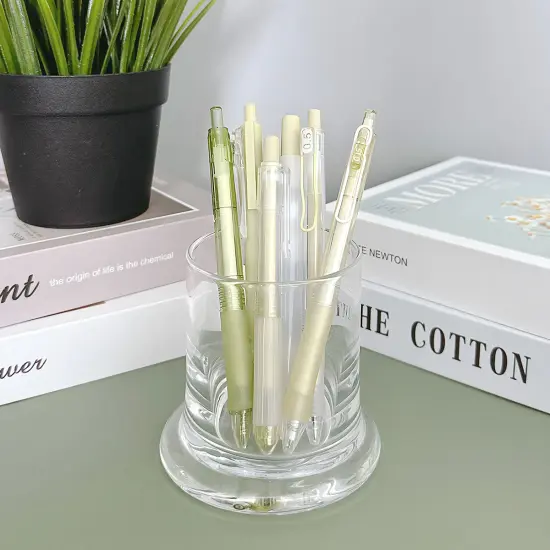 Wrapables Retractable Rollerball Pens and Highlighter Set, 0.5mm Black Gel Ink Pens for Home, Office, Stationery (Set of 6) Mint {11}