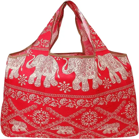 Wrapables Large Foldable Tote Nylon Reusable Grocery Bags, 3 Pack Elephant Owls Cats {2}