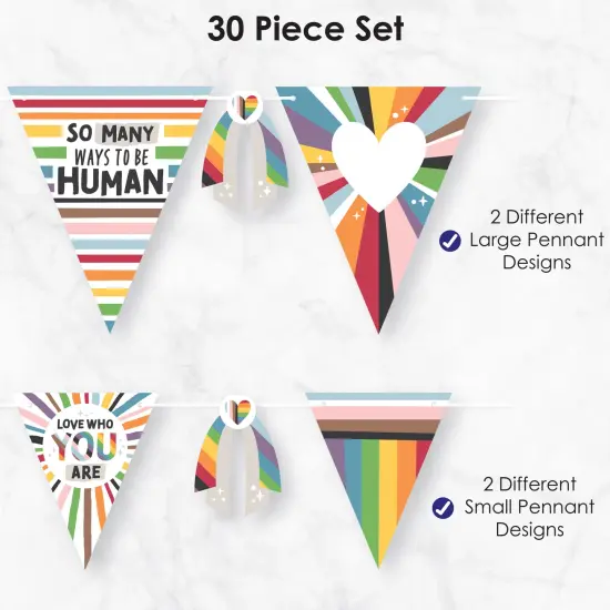 Big Dot of Happiness So Many Ways to Be Human - DIY Pride Party Pennant Garland Decoration - Triangle Banner - 30 Pieces {6}