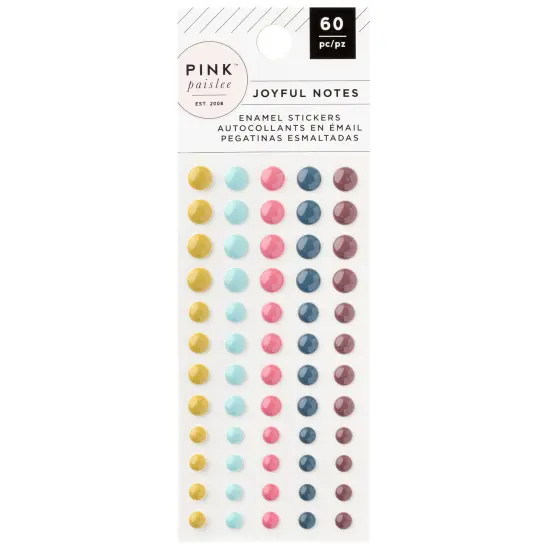 Pink Paislee Joyful Notes Enamel Dots-60 Pieces {1}