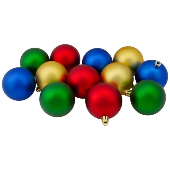 Northlight Shatterproof 2-Finish Christmas Ball Ornaments - 2.5" (60mm) - Multi - 24ct {3}