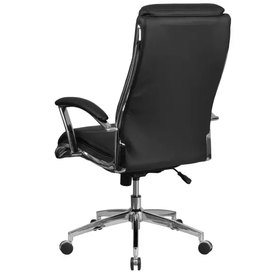 Merrick Lane Lombard High-Back Office Chair with Padded Arms Ergonomic Executive Swivel Task Chair with Headrest White {8}