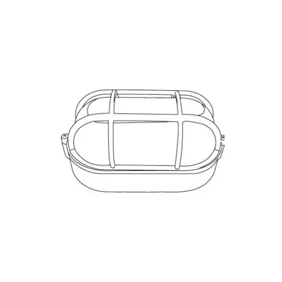 SUNLITE ODI1020 Black Oval Wall Mount Outdoor fixture w/ Clear Ribbed Glass {2}