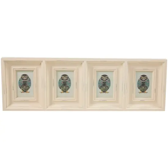 Northlight Weathered 4-Slot Photo Collage Frame - 33" - Cream White {1}