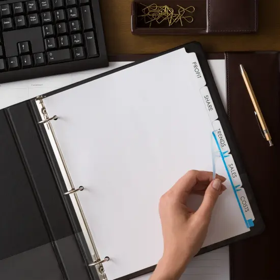 Avery 5 Tab Dividers for 3 Ring Binder, Easy Print & Apply Clear Label Strip, Index Maker Customizable White Tabs, 50 Sets (11556) {6}