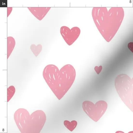 Various Fabrics by the Yard or Fat Quarter Love Heart Pink Pastel Custom Printed Fabric by Spoonflower {4}