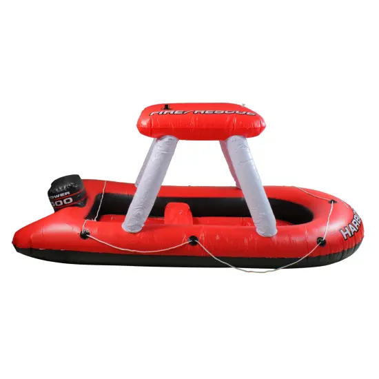 Swim Central Inflatable Red and White Fire Boat Ride-On Water Squirter Swimming Pool Toy, 60-Inch {3}