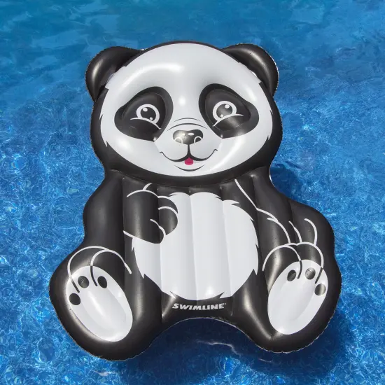 Swim Central 71" Black and White Inflatable Oversized Panda Swimming Pool Float {3}