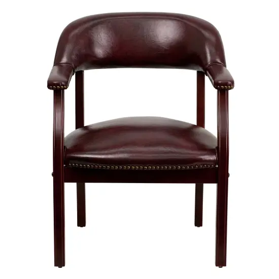 Emma and Oliver Conference Chair with Accent Nail Trim Oxblood Vinyl {3}