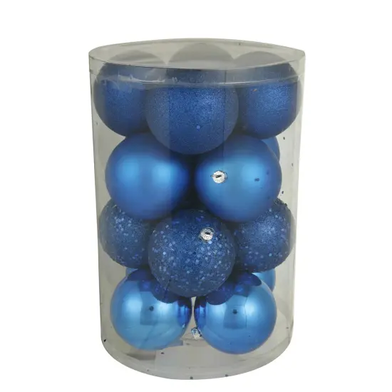 Vickerman 2.75 in. Cobalt Blue Ball 4-Finish Asst Christmas Ornament {2}